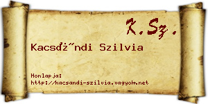 Kacsándi Szilvia névjegykártya