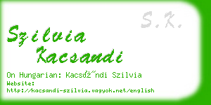 szilvia kacsandi business card
